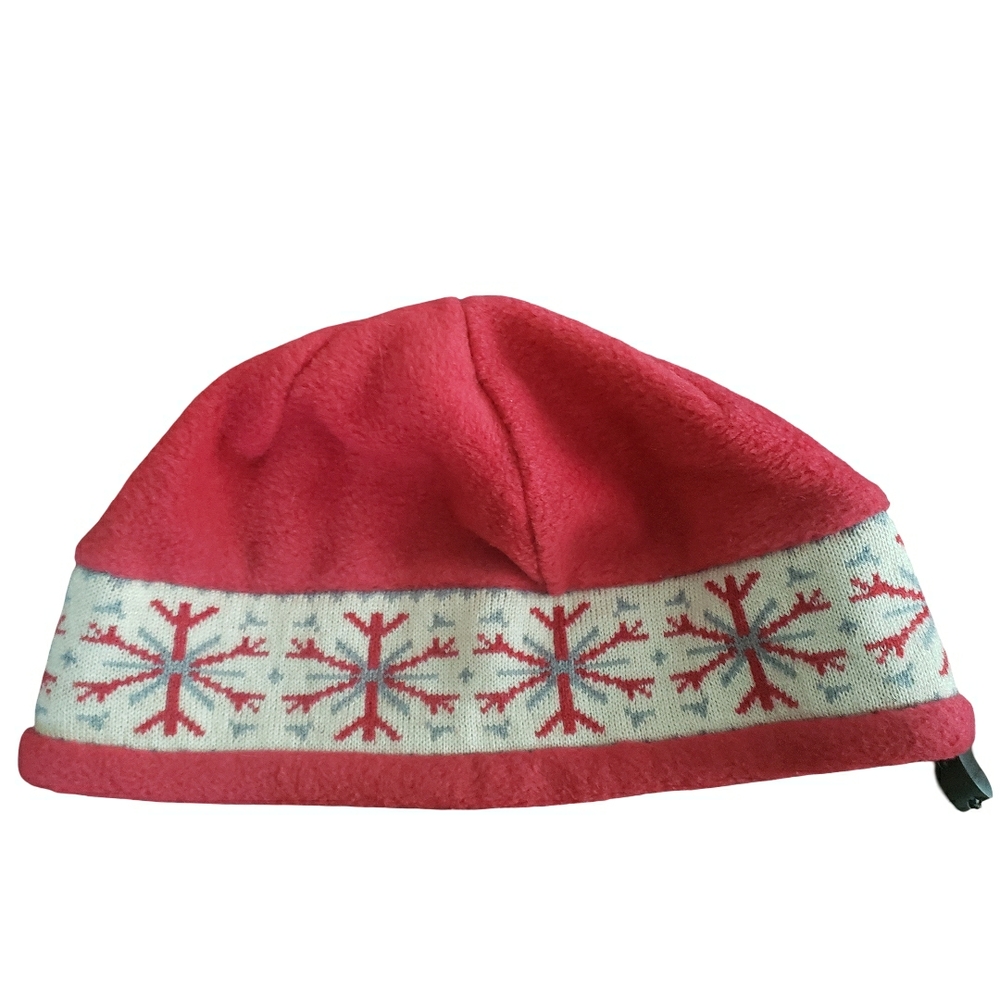 Woolrich Red and White Fair Isle Snowflake Hat Winter Hat Ski Outdoors